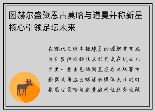 图赫尔盛赞恩古莫哈与道曼并称新星核心引领足坛未来